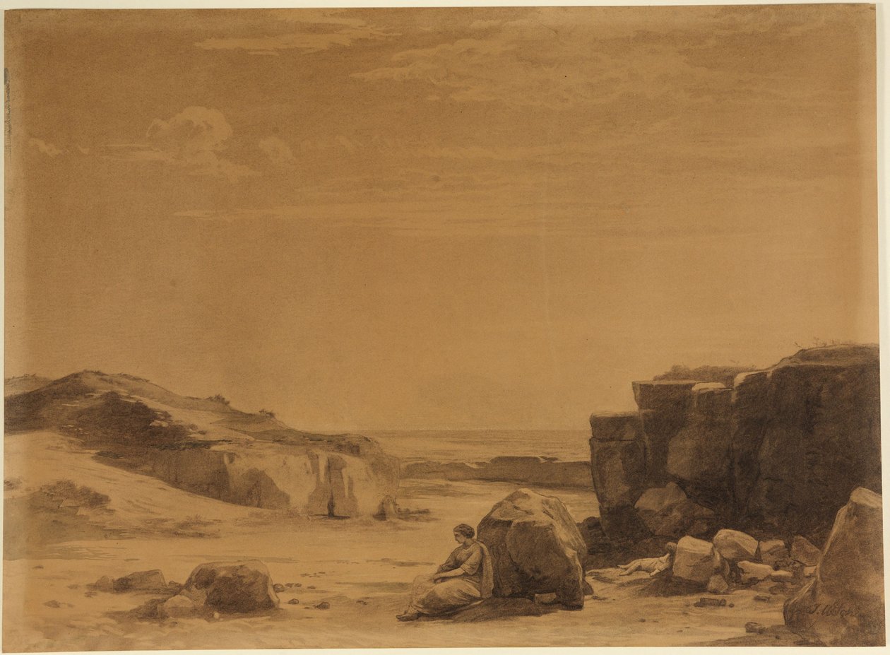 Agar dans le désert (Genèse 21, 16) - Johann Wilhelm Schirmer
