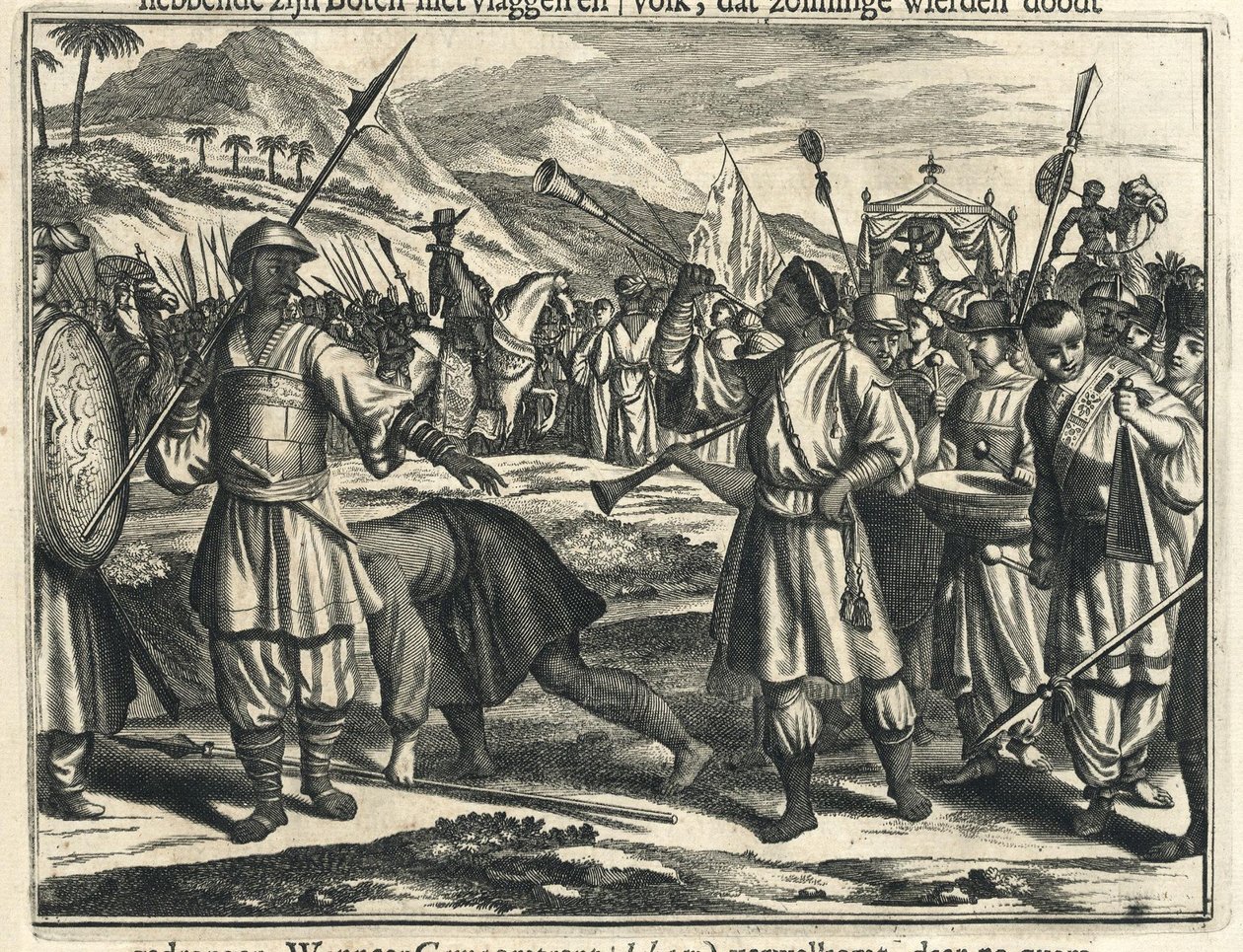 Arrivée de Vasco de Gama chez le Samoryn de Calicut - Johannes Janssonius Waasbergen
