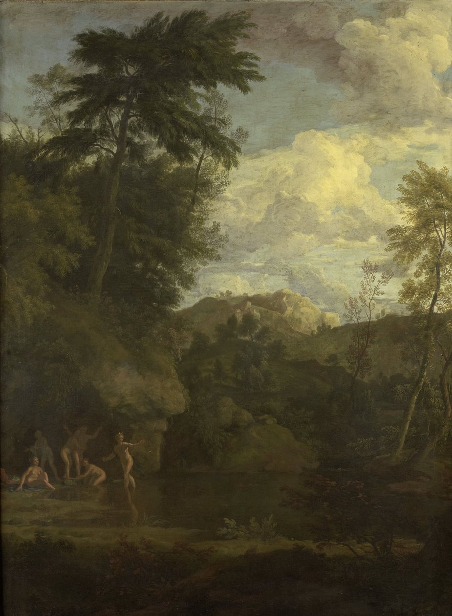 Paysage arcadien avec Diane se baignant - Johannes (1646-c.1726) Glauber