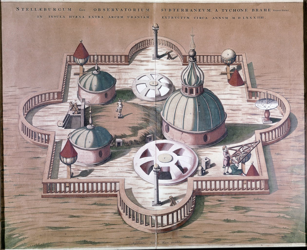 Observatoire de Tycho Brahe, impression - Johannes Blaeu