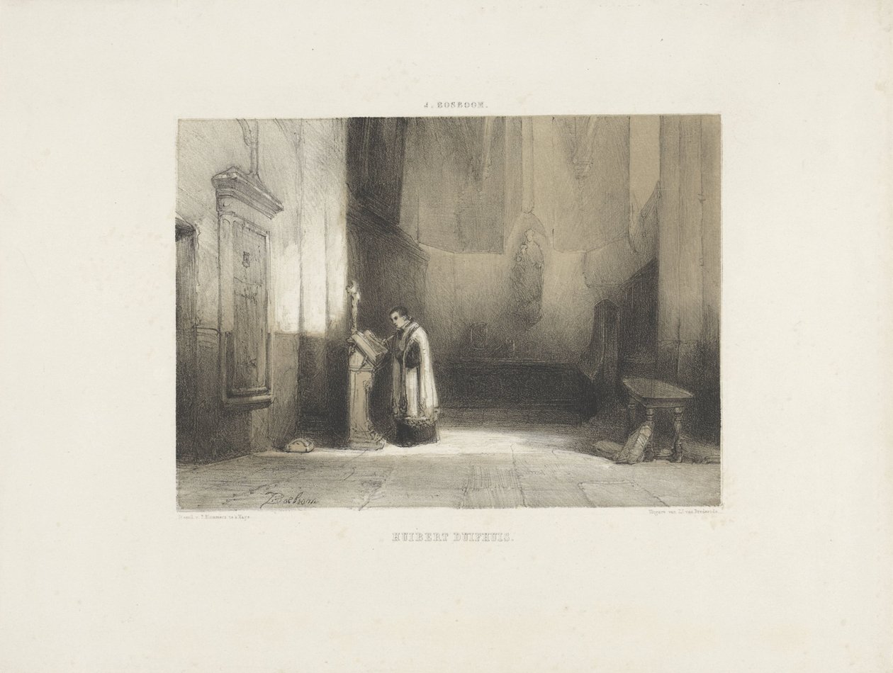Hubert Duifhuis lisant dans une église - Johannes Bosboom