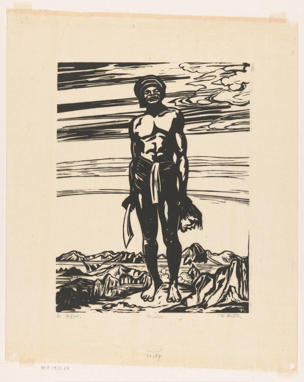 Le guerrier - Johannes Frederik Engelbert ten Klooster (signed by artist)