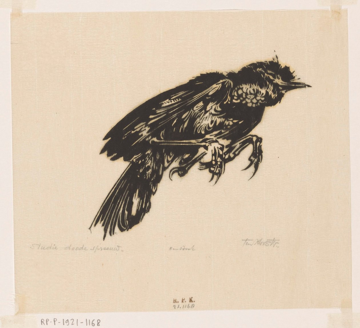 Moineau mort - Johannes Frederik Engelbert ten Klooster (signed by artist)