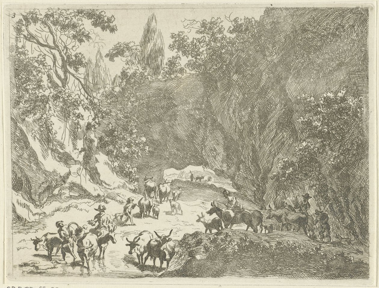 Paysage de montagne avec bergers et bétail (Landschappen met herders en vee) - Johannes Gronsveld