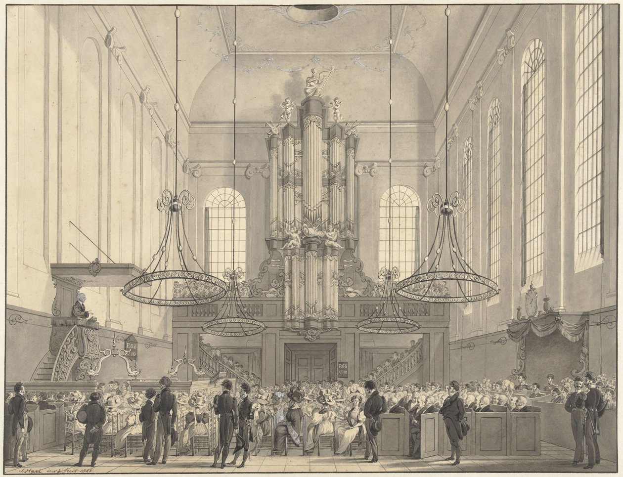 Prof. van der Palm prêchant dans l