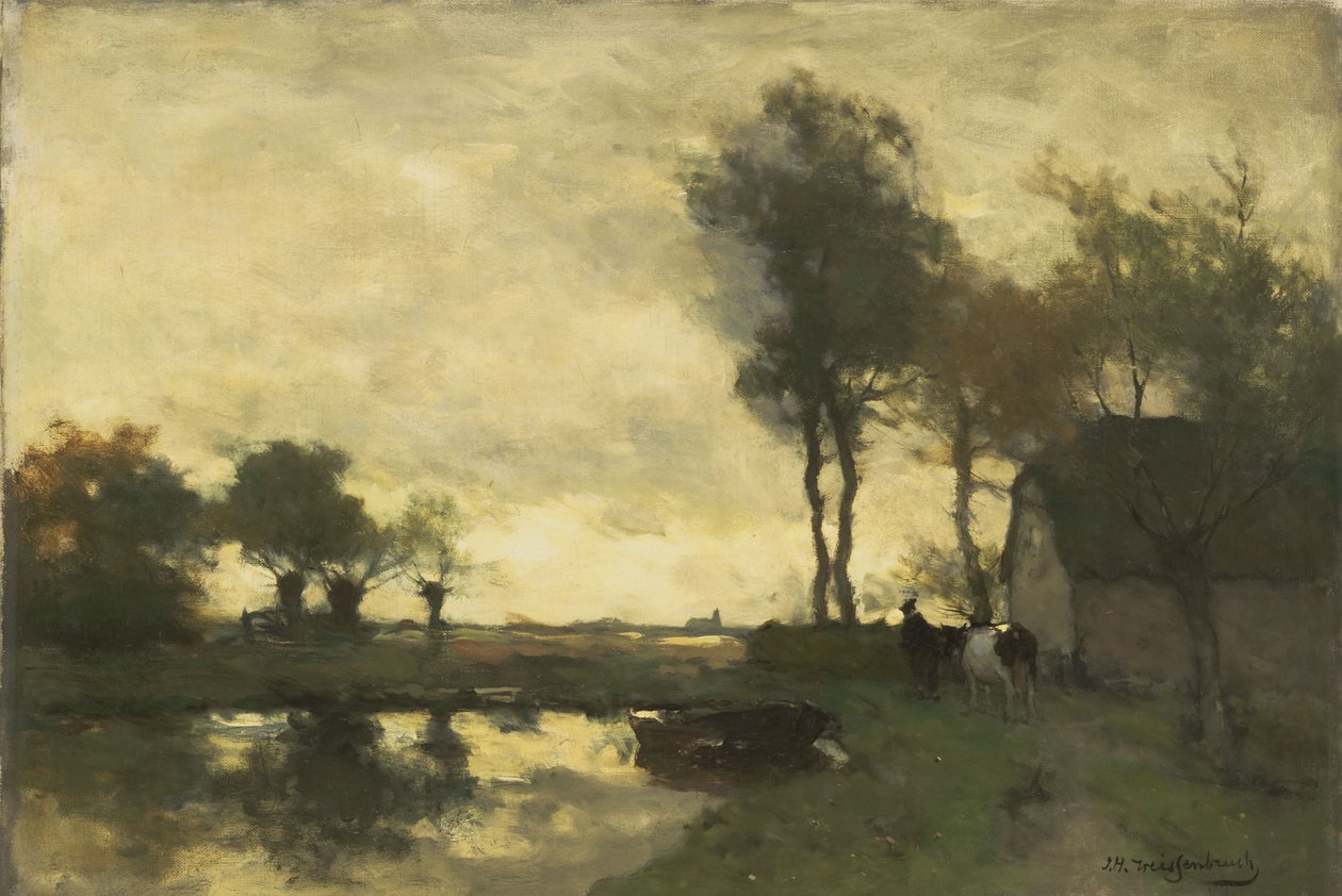 Paysage avec une ferme près d