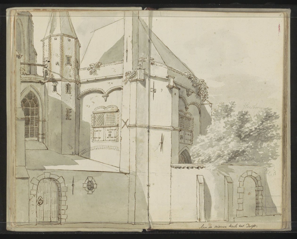 Vue latérale de la Nouvelle Église à Delft - Johannes Huibert Prins