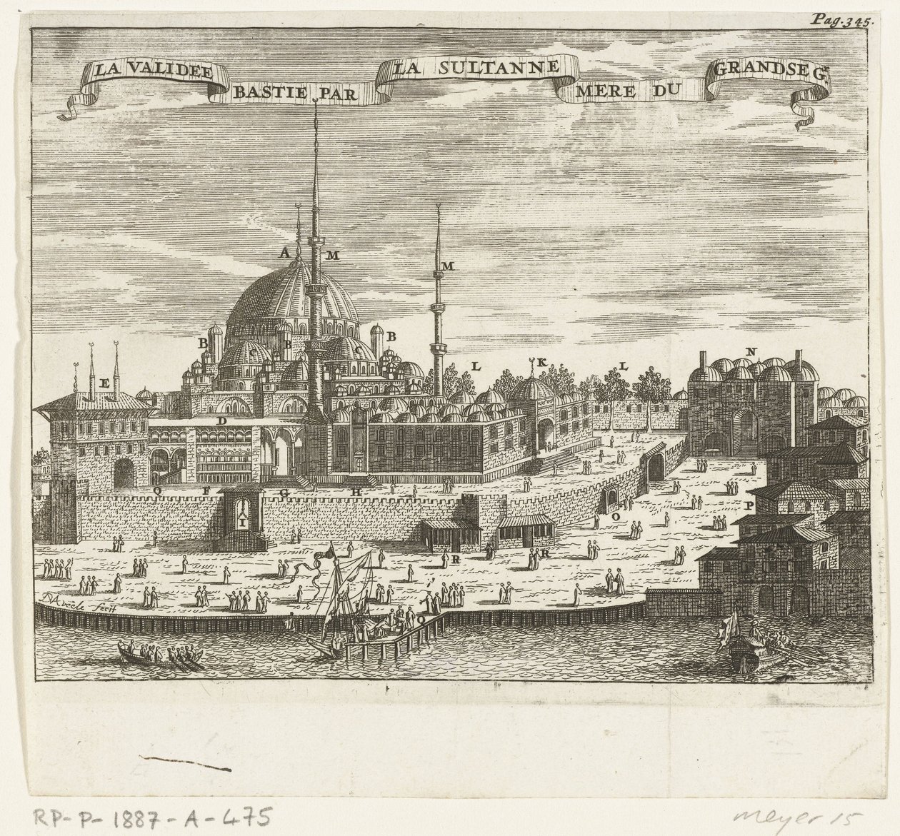 Vue de la Yeni Cami (La validee bastie par la sultanne mere du grandseg.) - Johannes Jacobsz van den Aveele