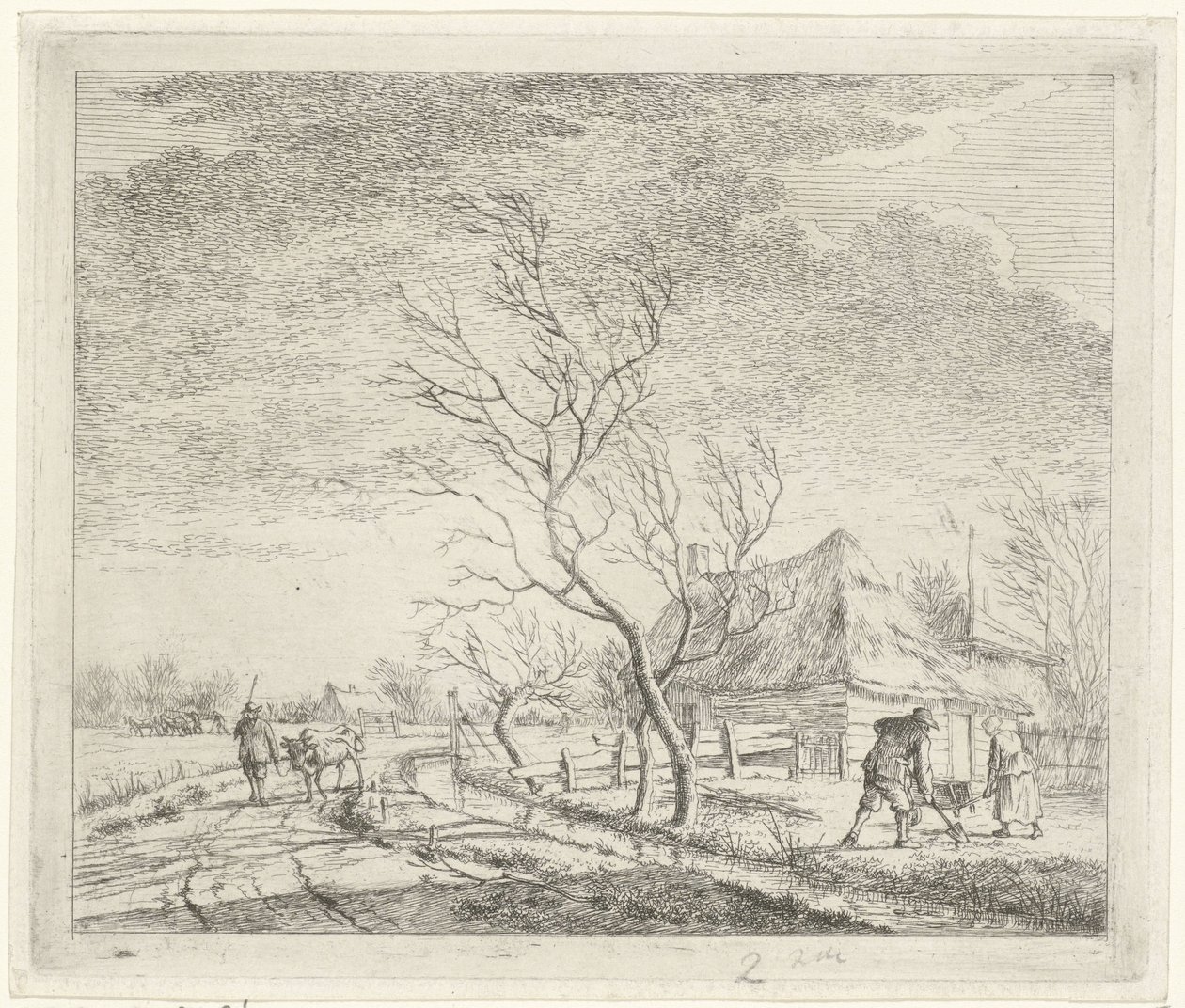 Paysage avec ferme et champ - Johannes Janson