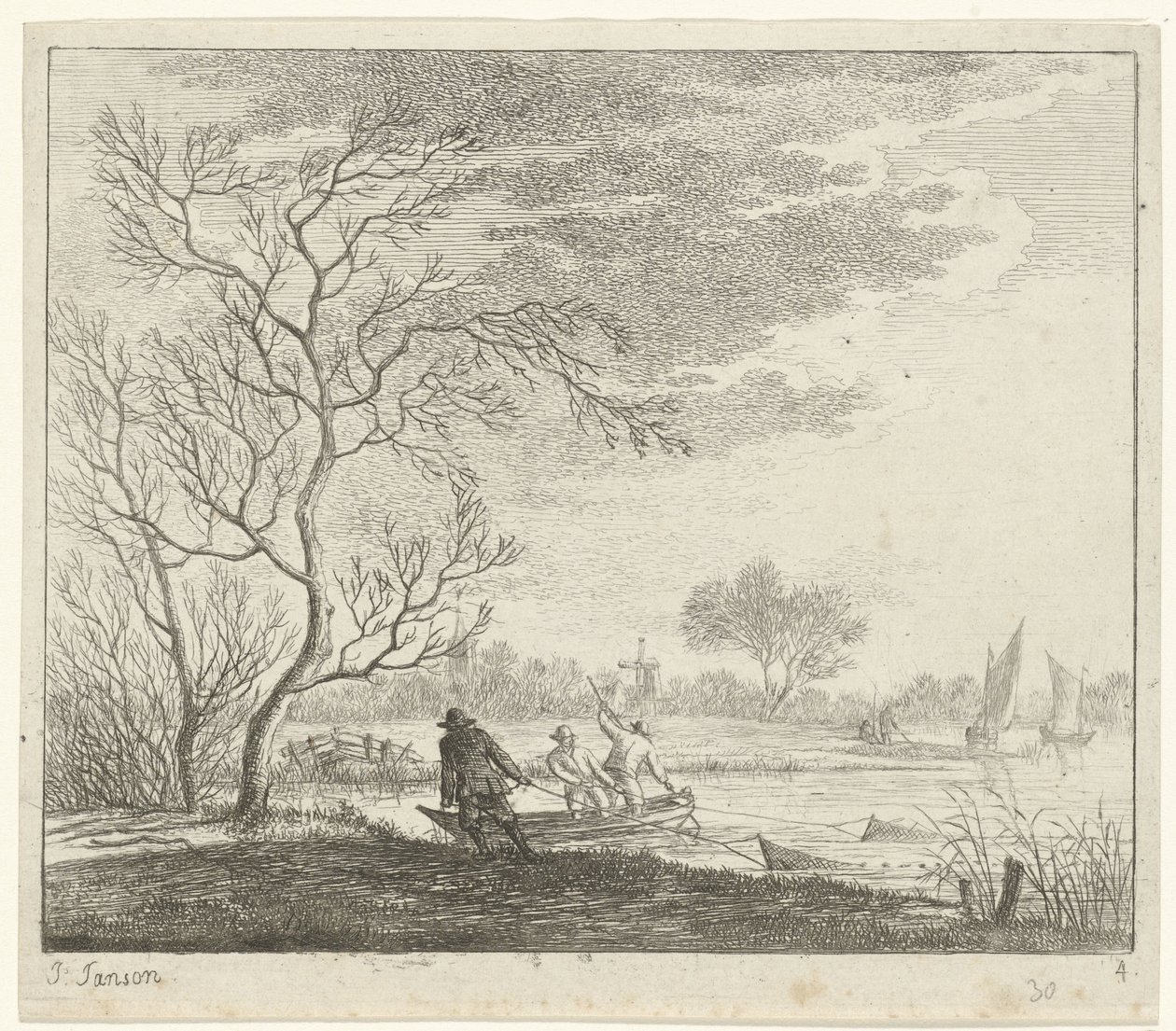 Paysage avec pêcheurs - Johannes Janson