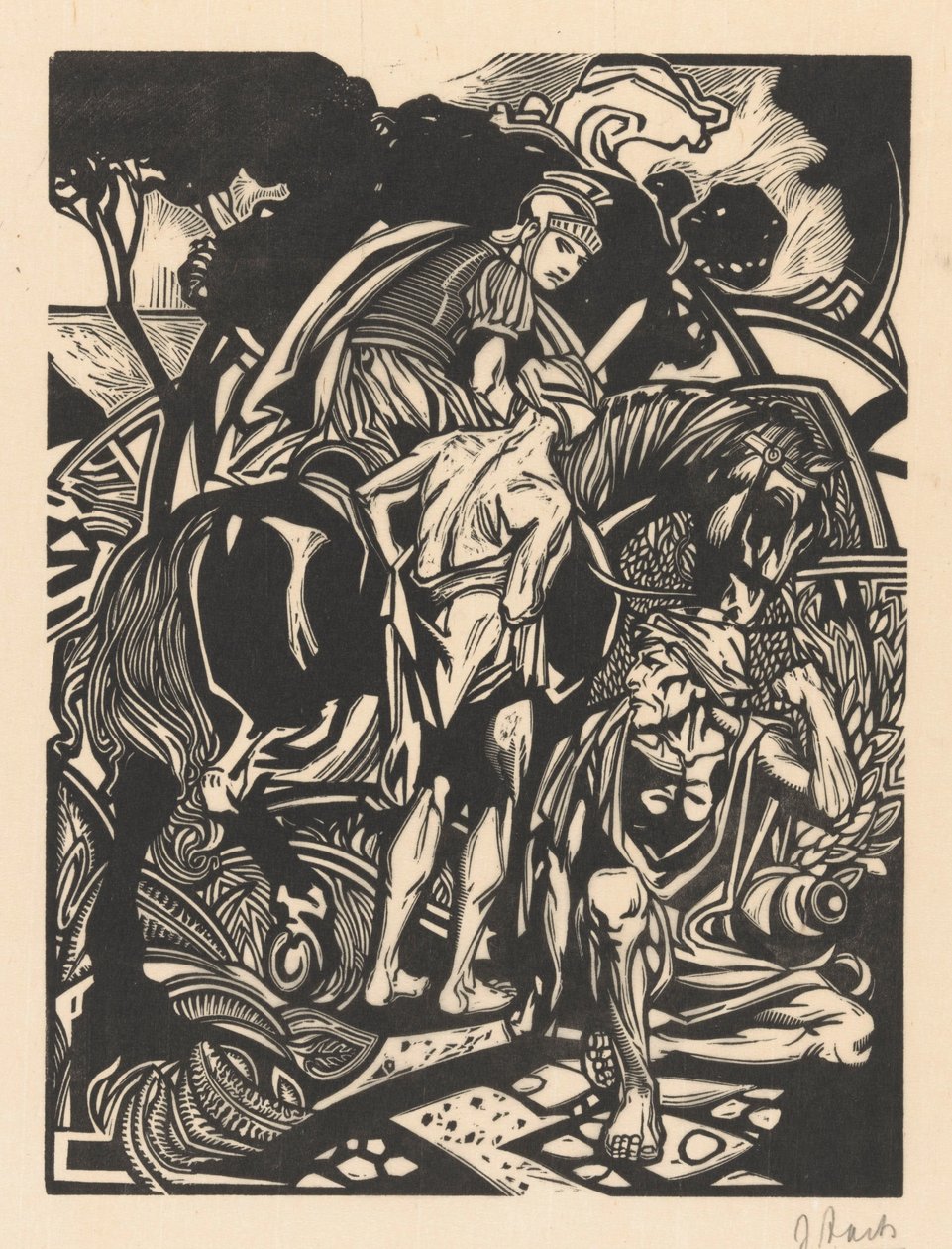 Cavalier romain à cheval - Johannes Josephus Aarts (signed by artist)