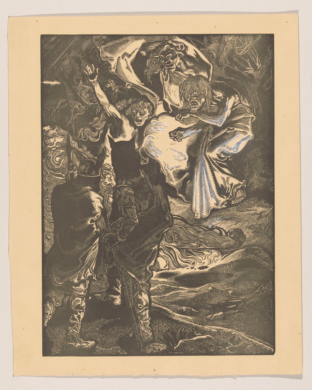 Macbeth et Banquo rencontrent les trois sorcières - Johannes Josephus Aarts