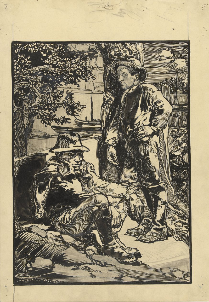 Deux ouvriers de digue, l