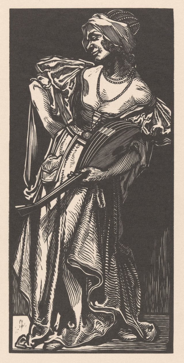 Femme avec luth - Johannes Josephus Aarts