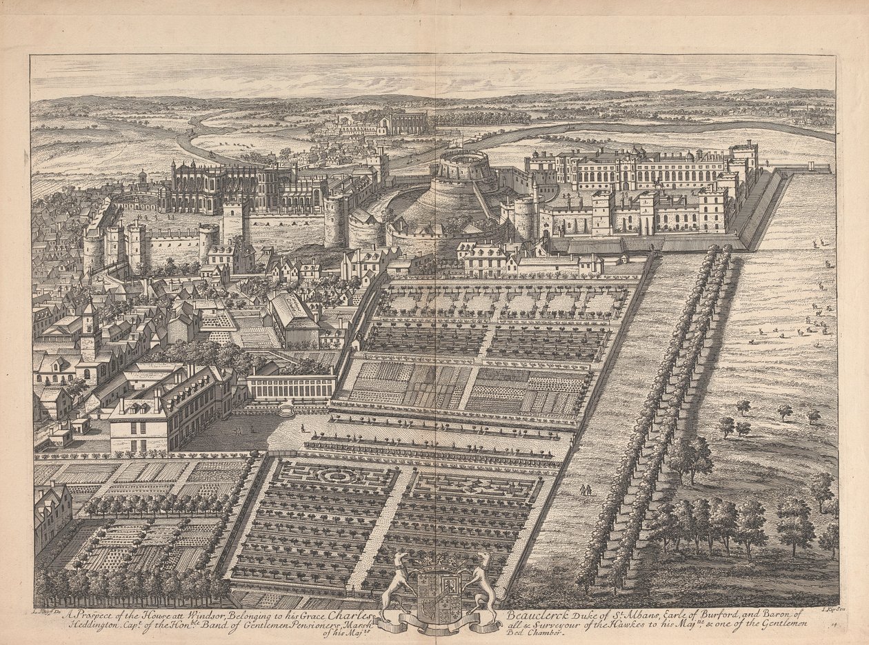 Une perspective de la maison à Windsor, appartenant à son Altesse Charles Beauclerck - Johannes Kip