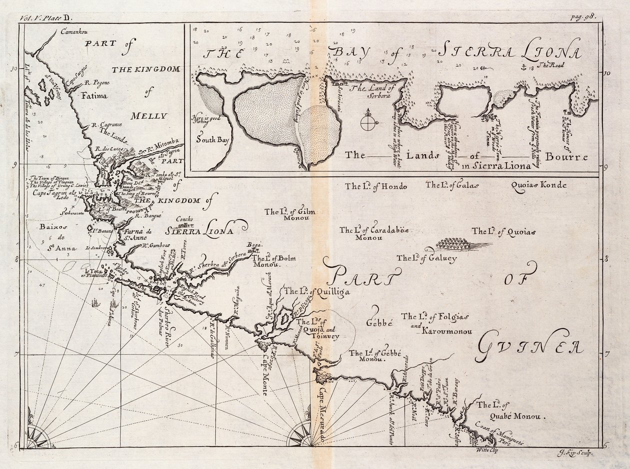 Carte de la Sierra Leone, Afrique - Johannes Kip