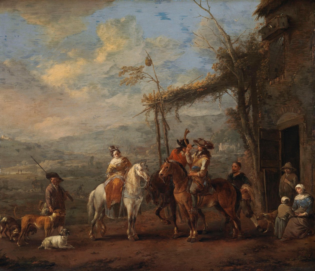 Une partie de chasse - Johannes Lingelbach