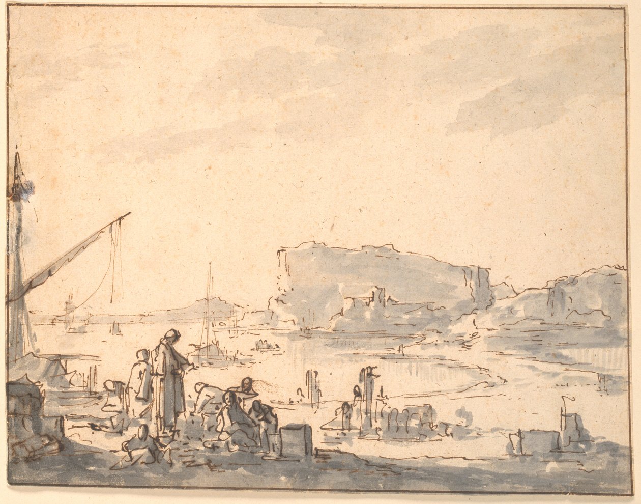 Paysage portuaire - Johannes Lingelbach
