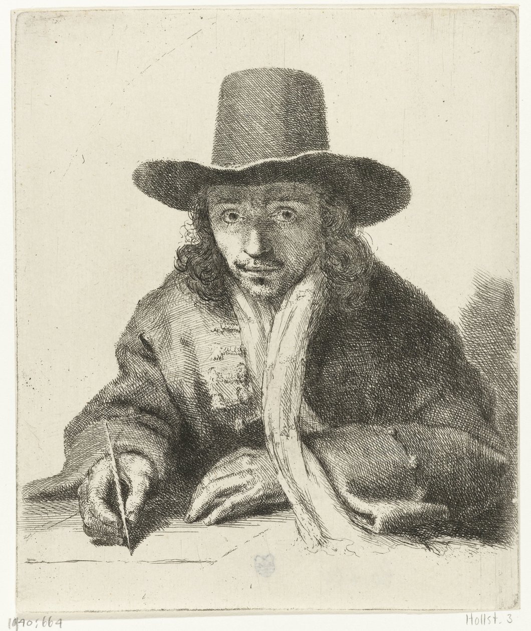 Autoportrait de Johannes Lutma, dessinant - Johannes  Lutma