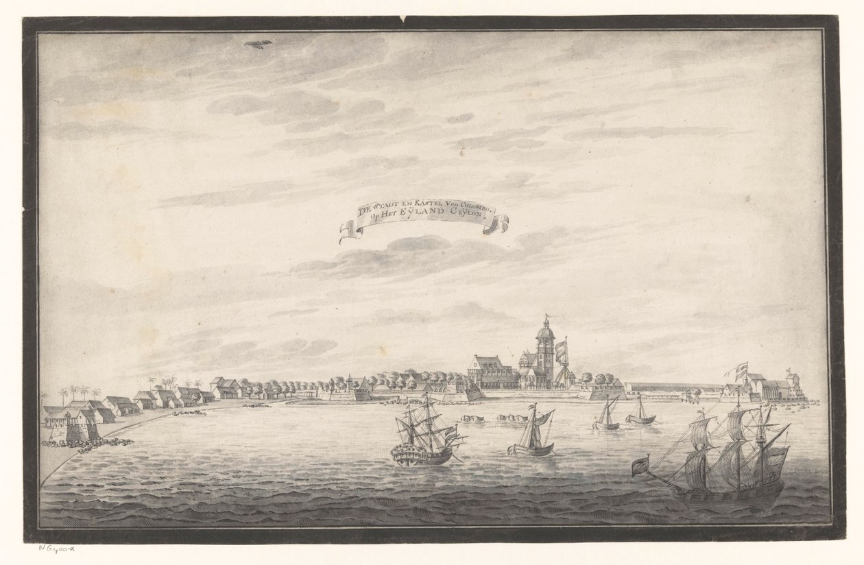 Vue de Colombo La ville et le château de Colombo sur l