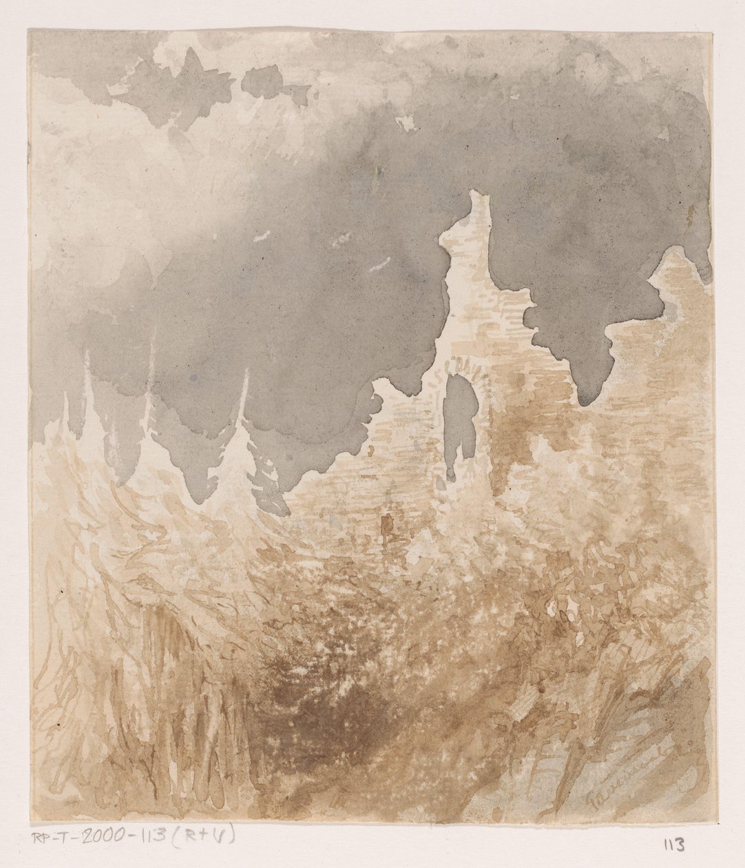 Ruine entre les arbres - Johannes Tavenraat (signed by artist)