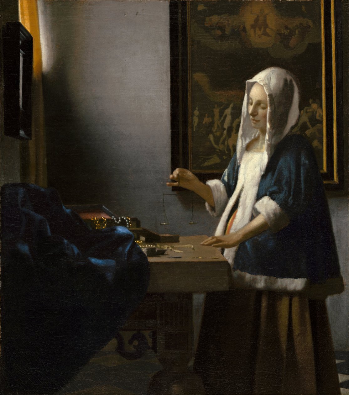 Femme tenant une balance - Johannes Vermeer