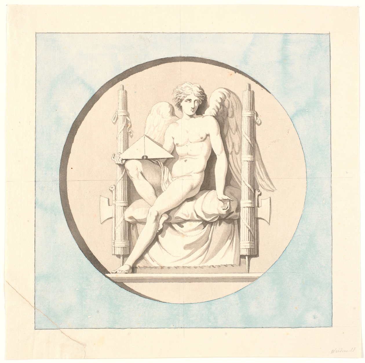 Le Génie de la Justice. Dessin pour le relief en marbre sur la Colonne de la Liberté - Johannes Wiedewelt