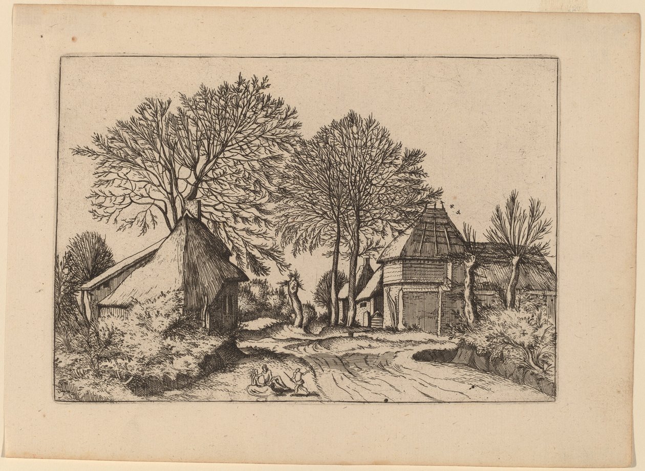 Route avec Grange et Cottages - Johannes and Lucas van Doetechum after Master of the Small Landscapes