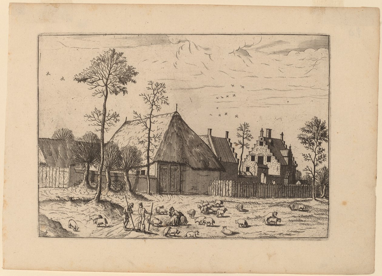 Abri avec Cottage - Johannes and Lucas van Doetechum after Master of the Small Landscapes