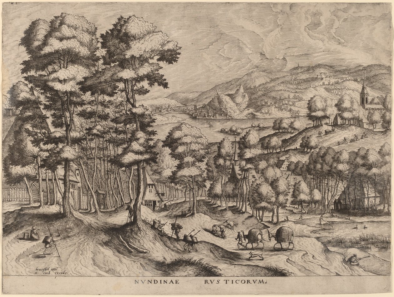 Nundinae Rusticorum (Marché rustique) - Johannes and Lucas van Doetechum after Pieter Bruegel the Elder