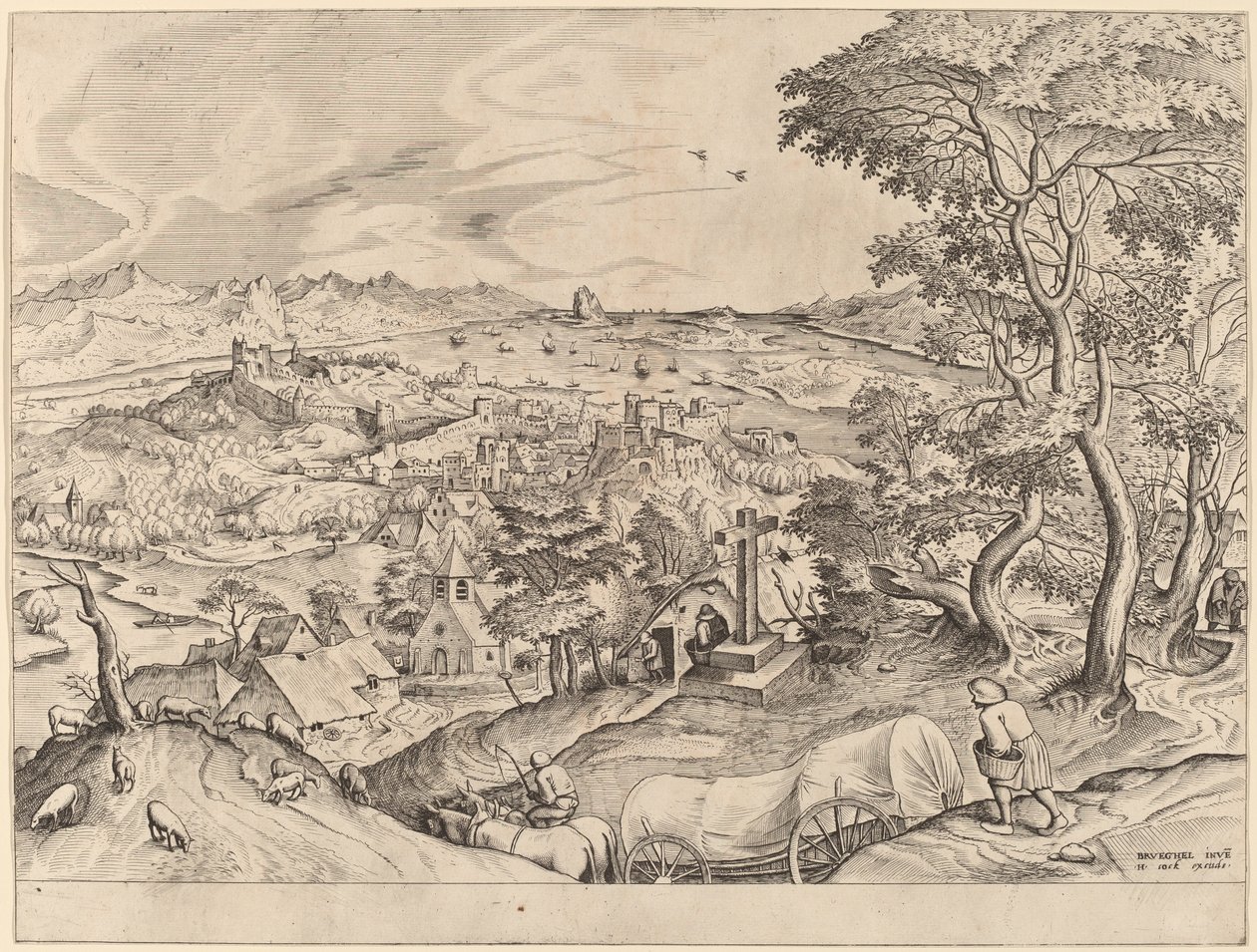 Le chariot belge - Johannes and Lucas van Doetechum after Pieter Bruegel the Elder