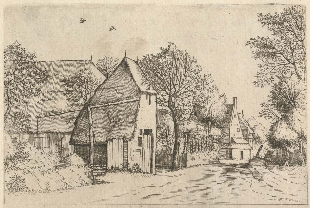Route de village avec puits - Johannes and Lucas van Doetechum after the Master of the Small Landscapes