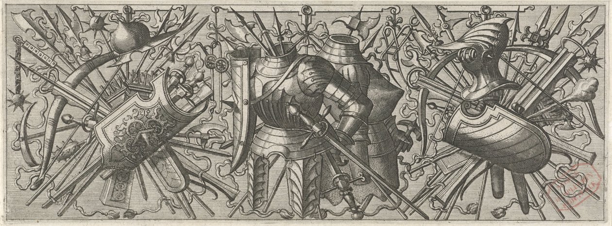 Frise avec deux cuirasses - Johannes of Lucas van Doetechum