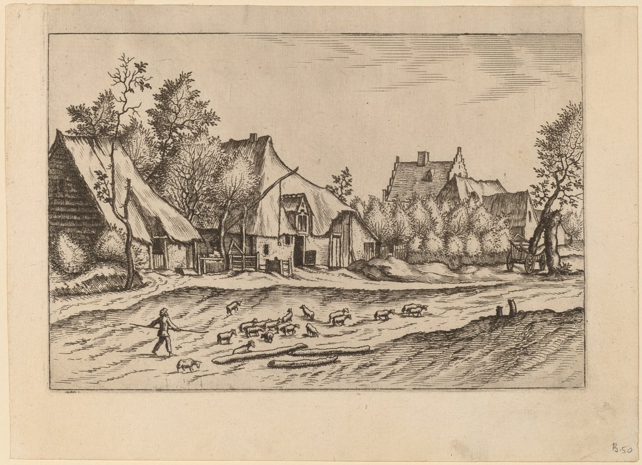 Fermes dans un Village - Johannes van Doetechum, the Elder and Lucas