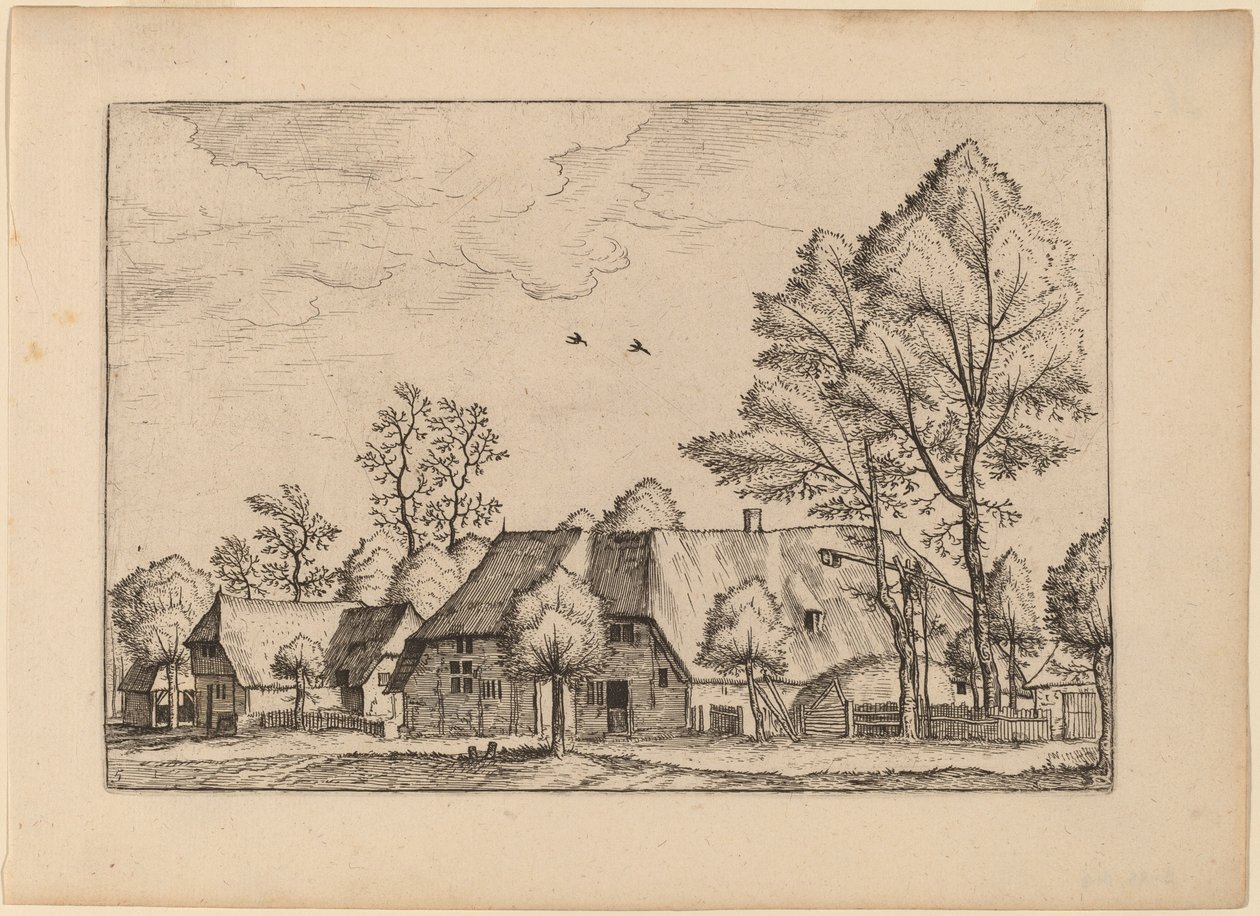 Grande ferme avec puits - Johannes van Doetechum, the Elder and Lucas