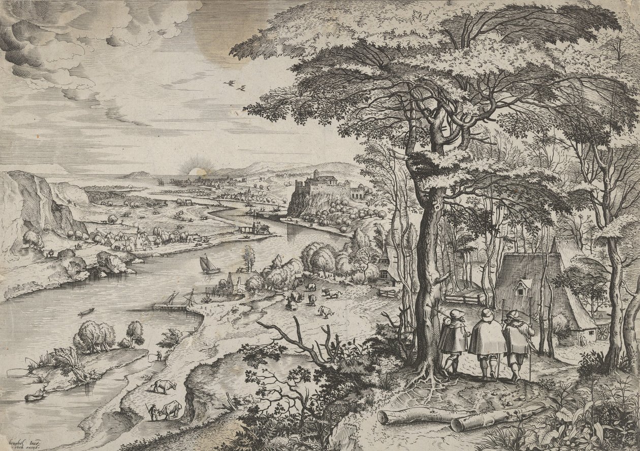 Euntes in Emaus Paysage avec pèlerins à Emmaüs, vers 1555-56 - Johannes and Lucas van Doetecum