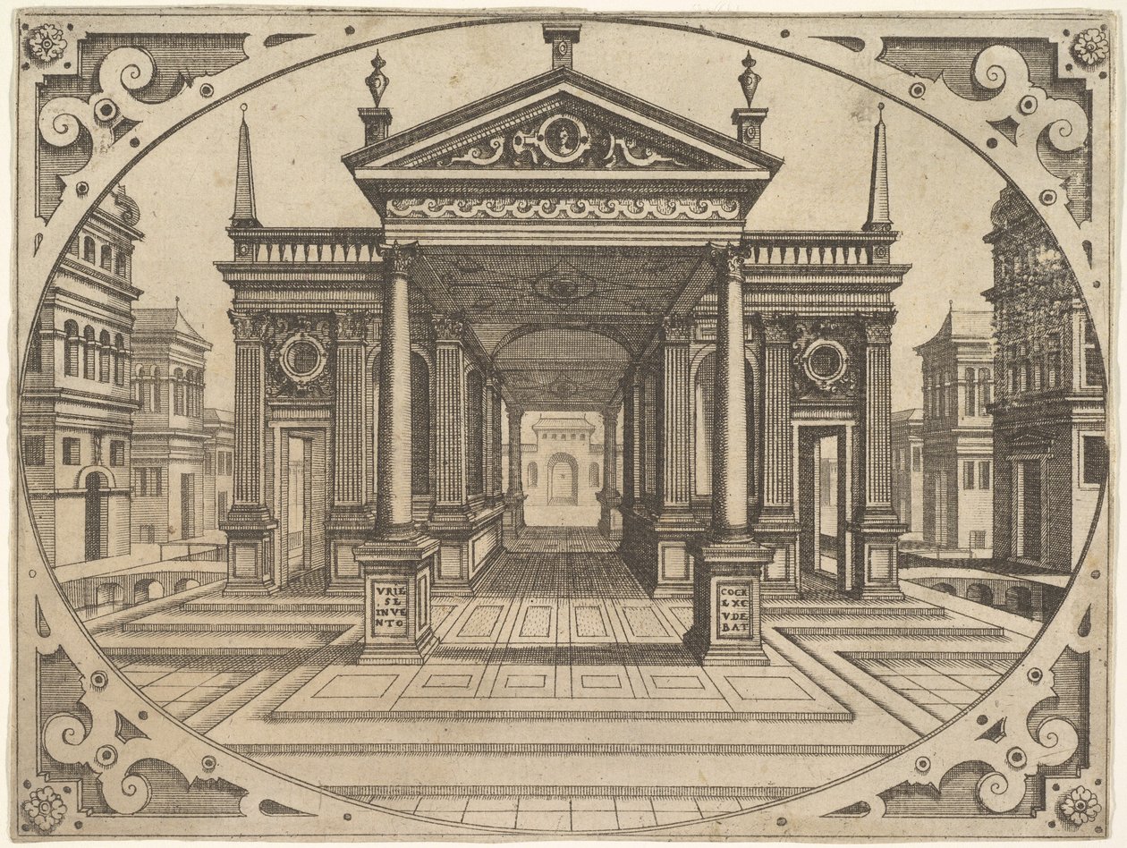 Planche de Scenographiae, vers 1560 - Johannes van Doetecum I