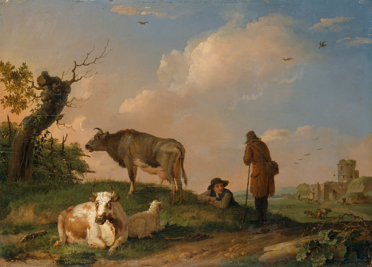 Paysage avec du bétail - Johannes van der Bent