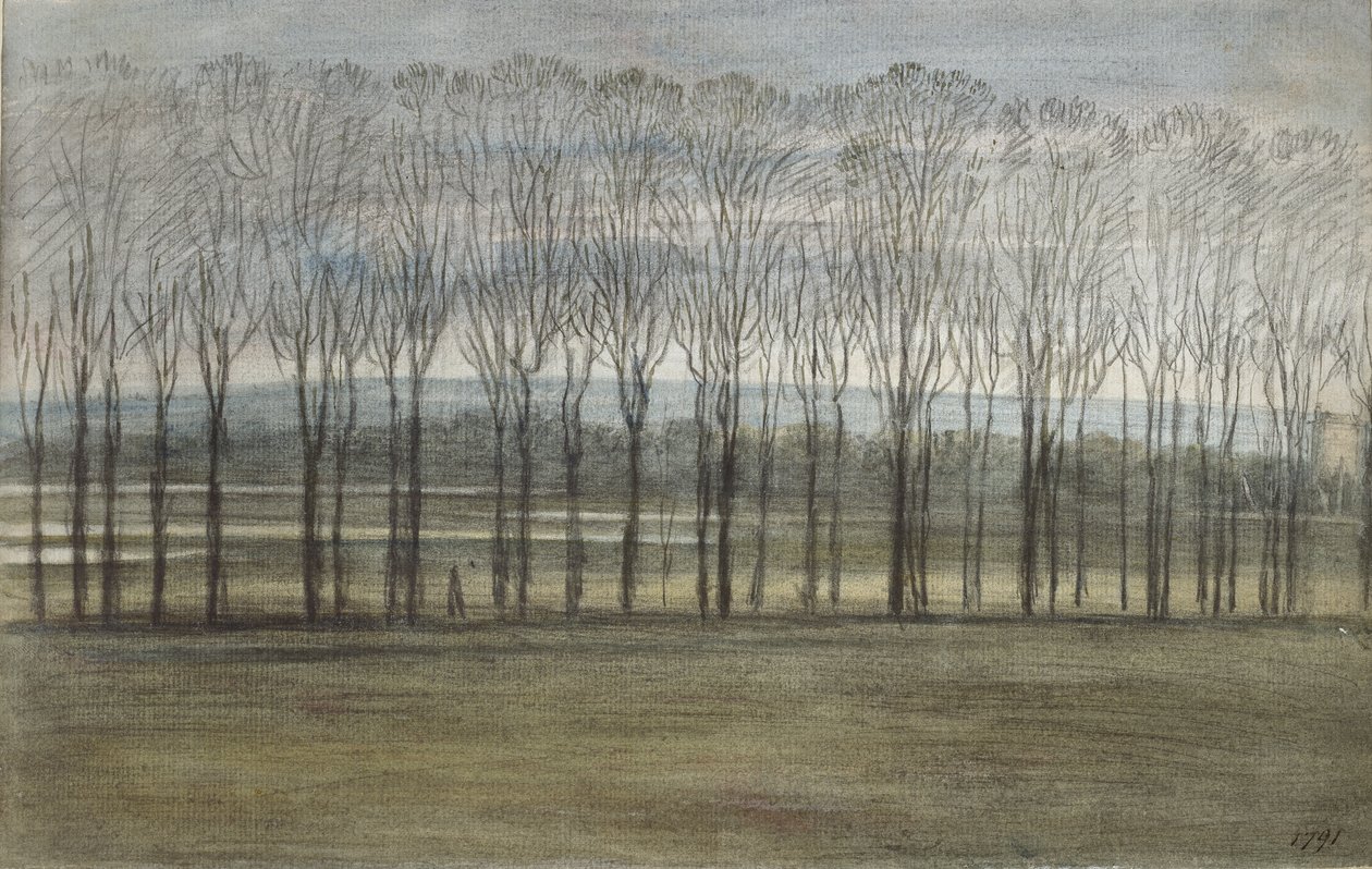 Vue depuis le Collège de Merton, 28 février 1791 - John Baptist Malchair