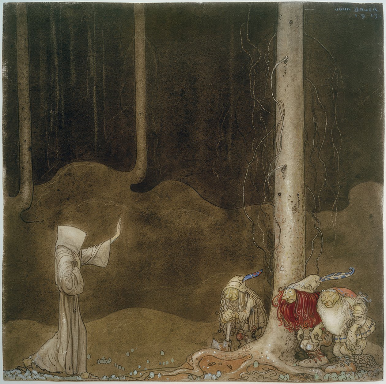 Saint Martin et trois trolls - John Bauer