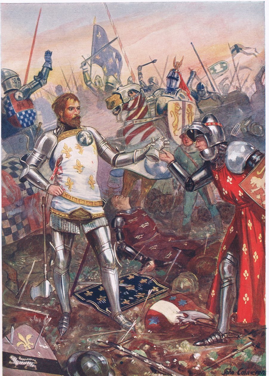 La reddition de Jean II de France à la bataille de Poitiers, illustration de 