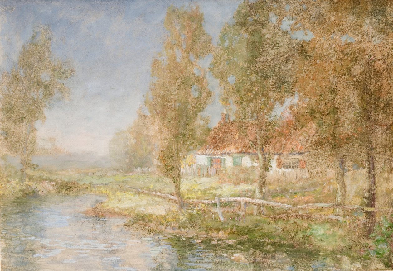 Cottage et ruisseau - John Falconar Slater