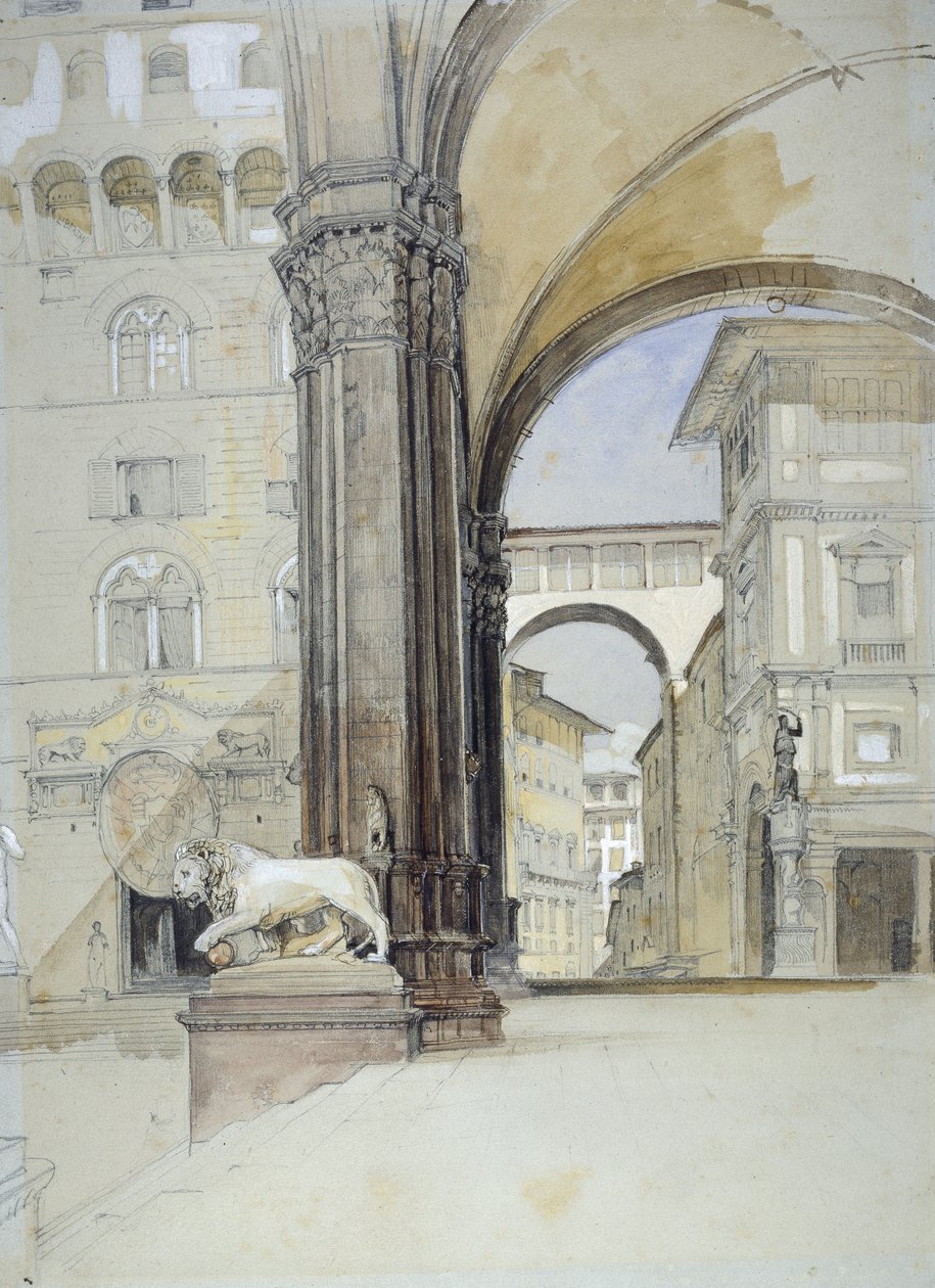 Florence : Le Palazzo Vecchio et les Offices - John Frederick Lewis