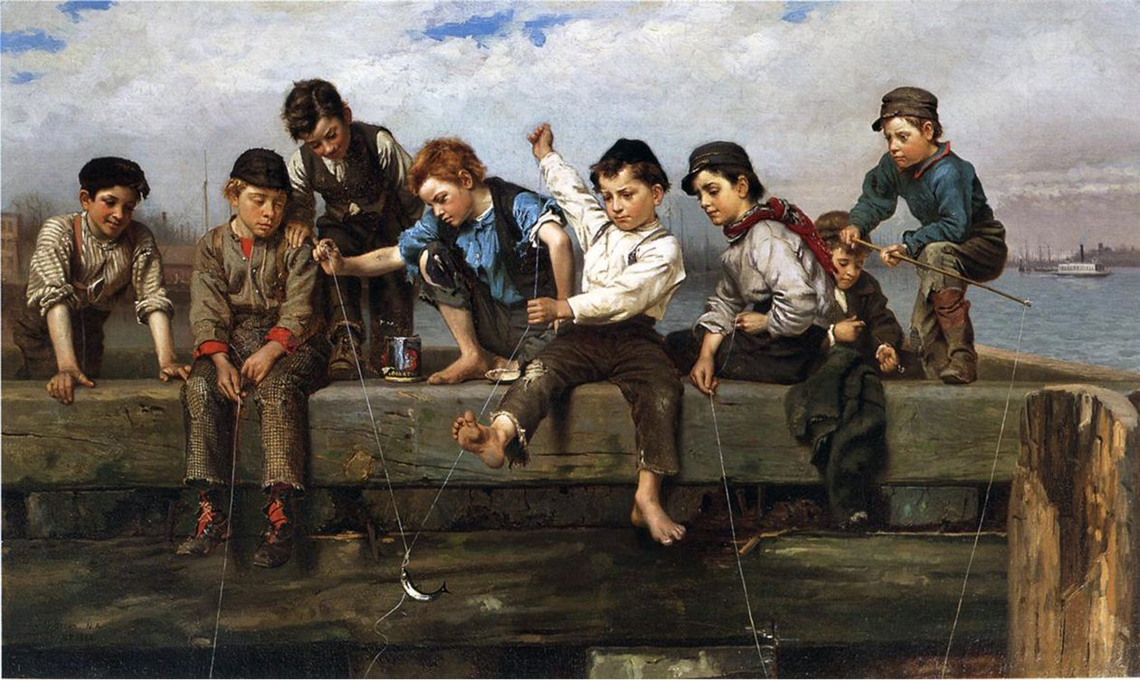 Garçons pêchant, 1880 - John George Brown