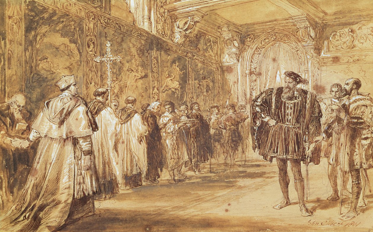 Henri VIII et le cardinal Thomas Wolsey, 1861 - John Gilbert