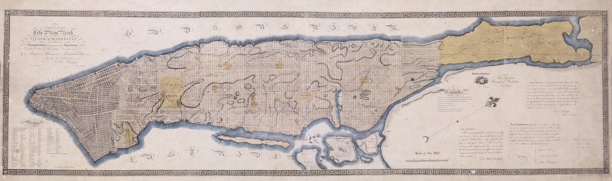 Plan du commissaire, une carte de la ville de New York, par les commissaires nommés par un acte de la législature adopté le 3 avril 1807, gravée par P. Maverick, 1811 - John Jr. Randel