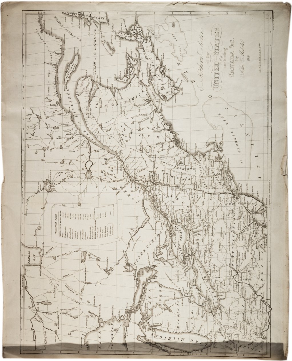 Carte des États-Unis, 1816 - John Melish