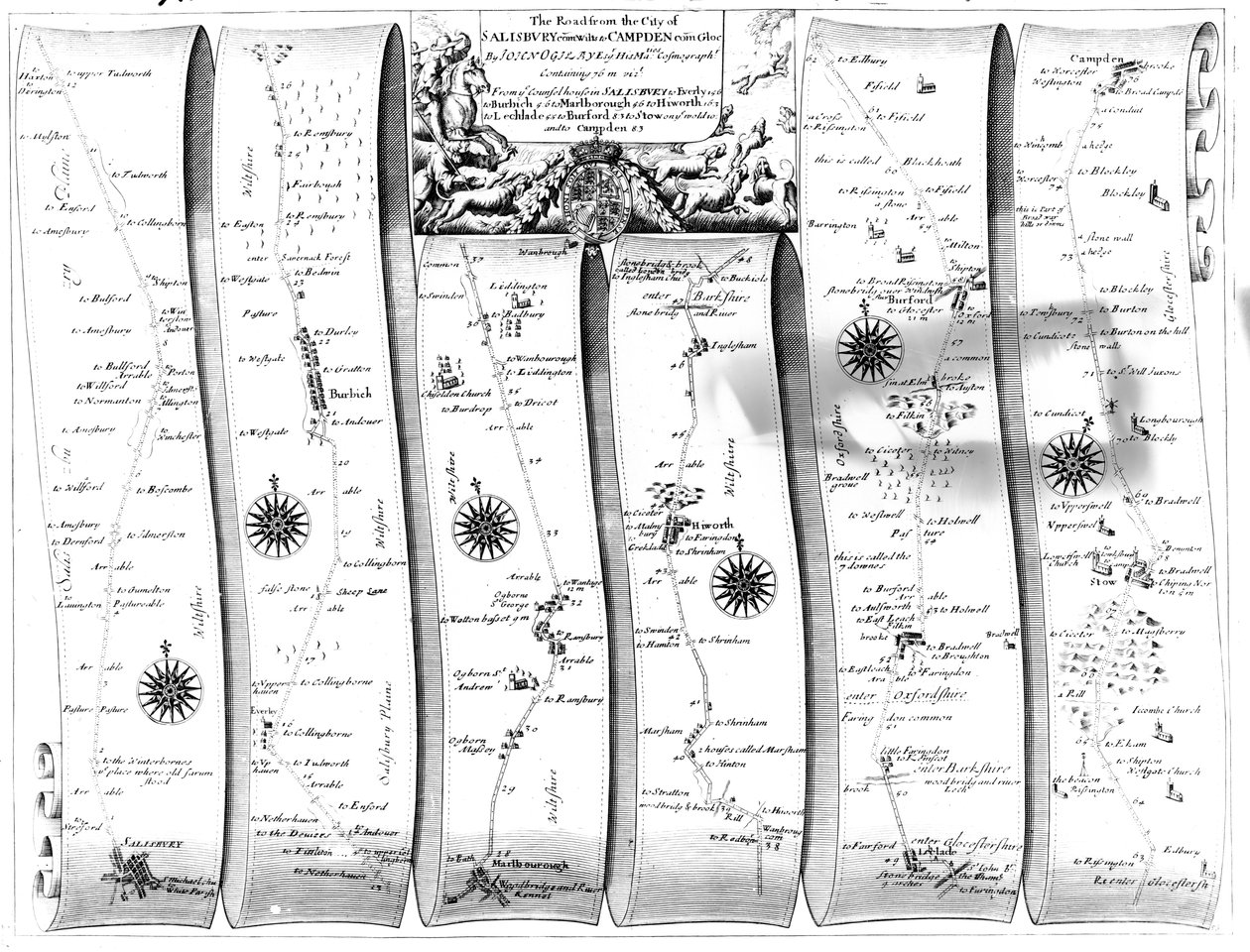 La route de la ville de Salisbury à Campden, de 