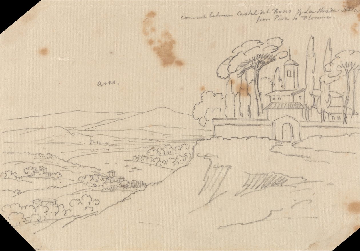 Couvent entre Castel del Bosco et La Strada Scala - John Robert Cozens