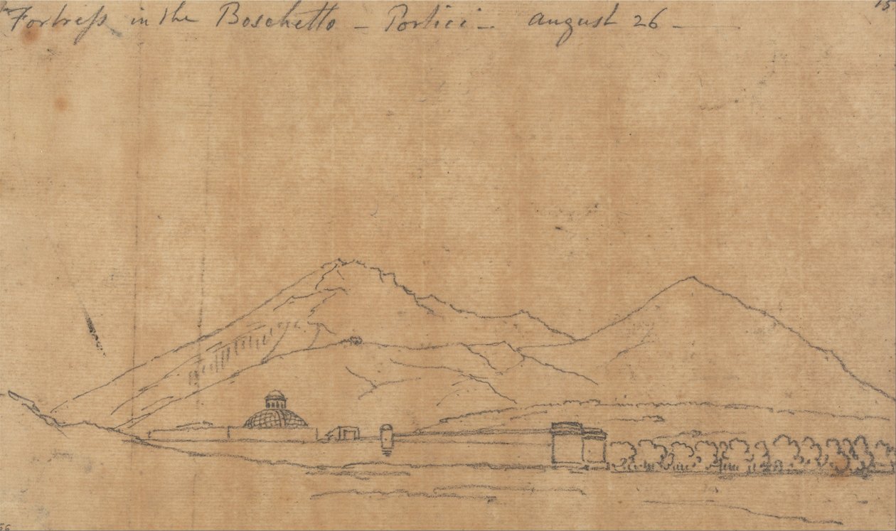 Forteresse dans le Boschetto, Portici, 26 août - John Robert Cozens